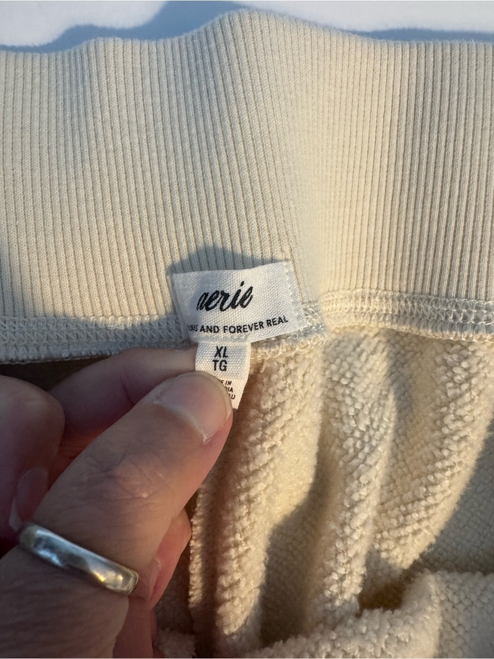 Aerie Après-Chill Wide Leg Lounge Trousers Natural XL - Picture 9 of 12